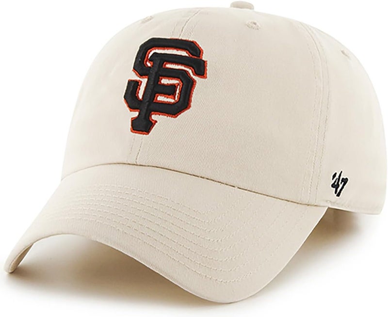 47 Brand MLB Natural Primary Logo Clean Up Adjustable Baseball Cap Hat, Adult One Size Fits All - Image 1